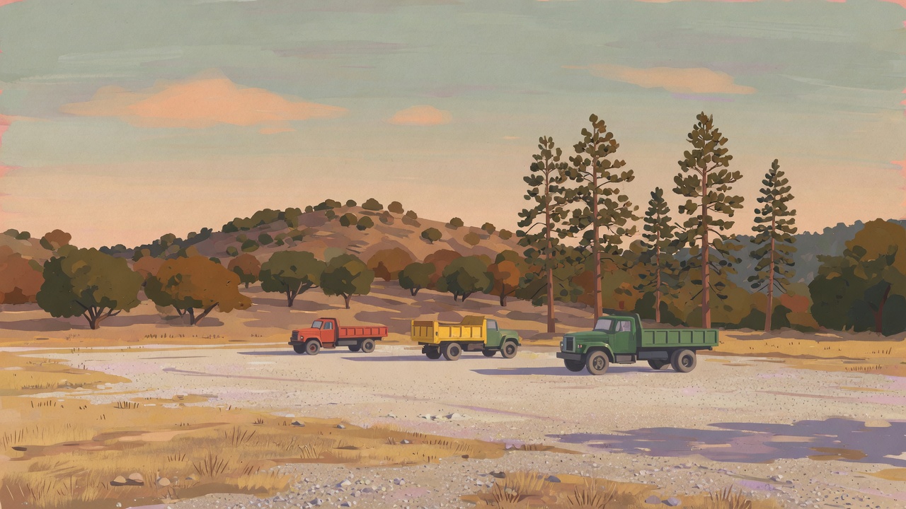 A foothill yard in late light